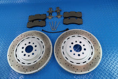 Maserati Ghibli Trofeo 3.8 front brake pads & dimpled rotors TopEuro #12209