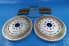 Maserati Ghibli Trofeo 3.8 front brake pads & dimpled rotors TopEuro #12209