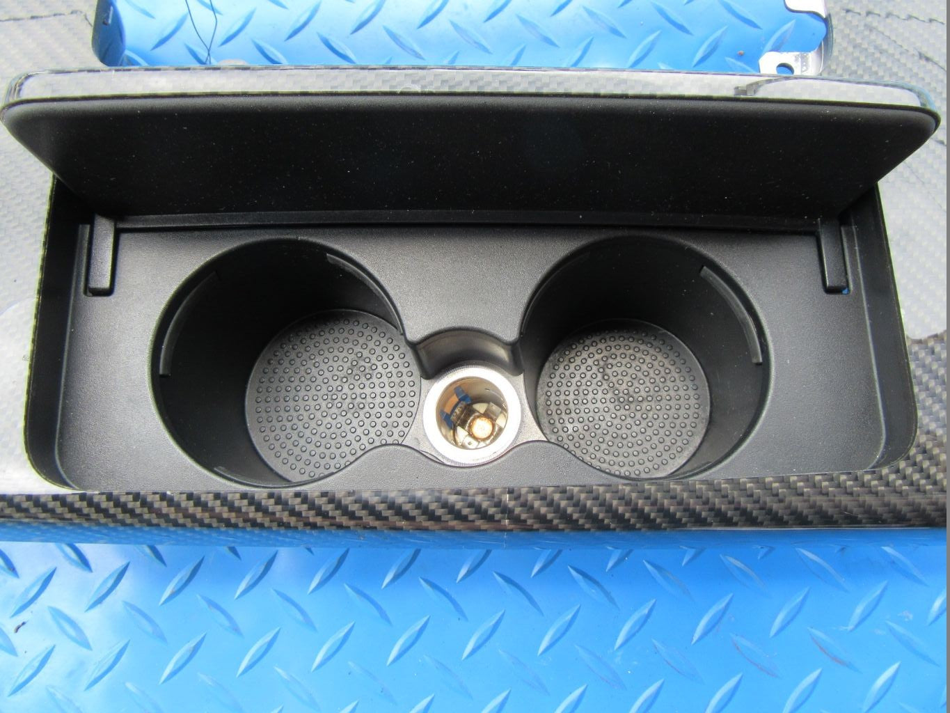 Maserati Ghibli Quattroporte center console compartment trim panel Carbon #8488