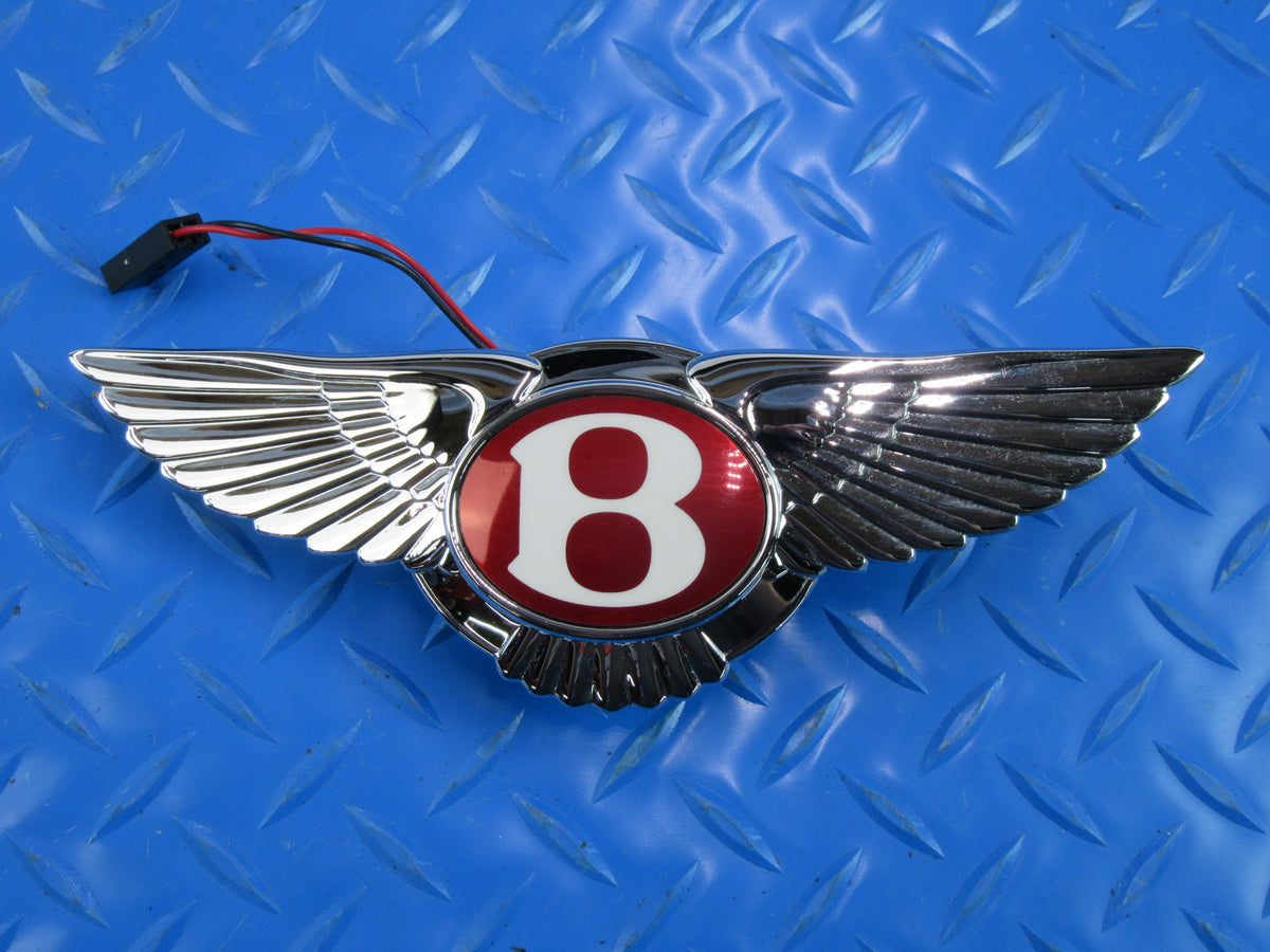 Bentley Continental GT GTC rear trunk red B emblem wings badge #2480