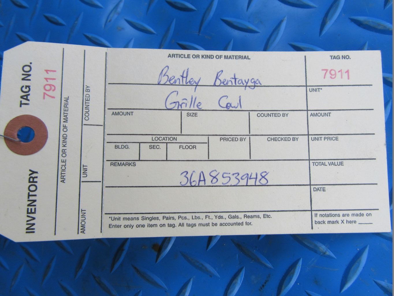 Bentley Bentayga radiator grille cowl cover #7911