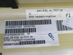 Maybach 57S right rear door plate #4984