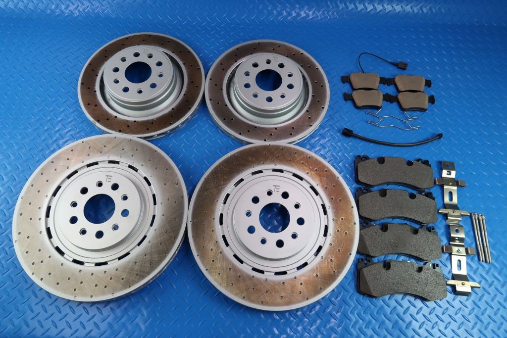 Maserati Levante front rear brake pads and rotors drilled TopEuro #12034