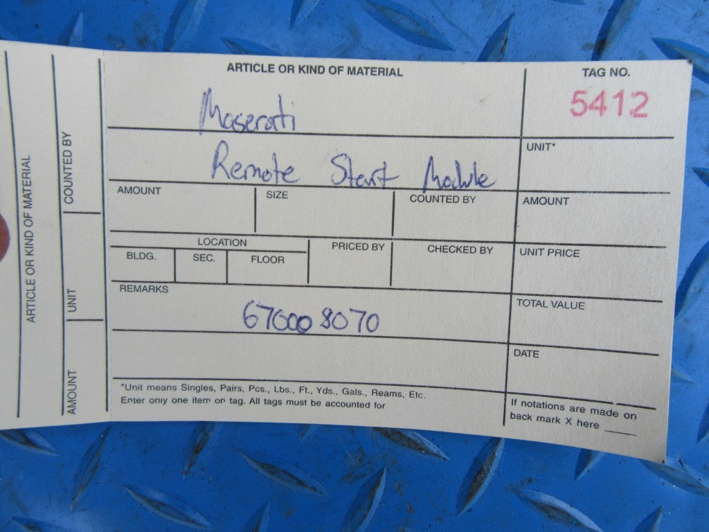 Maserati Ghibli remote start control module #5412