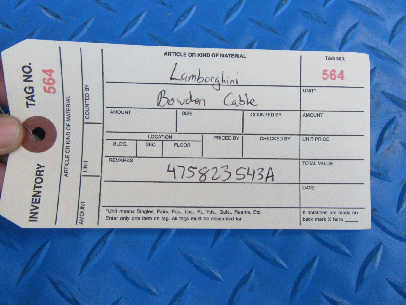 Lamborghini Huracan LP580 LP610 hood latch bowden cable #0564