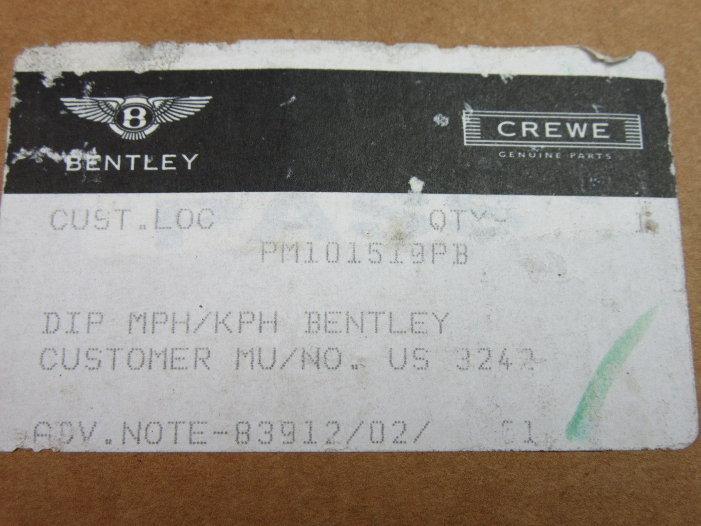 Bentley Arnage speedometer NEW OEM #0524