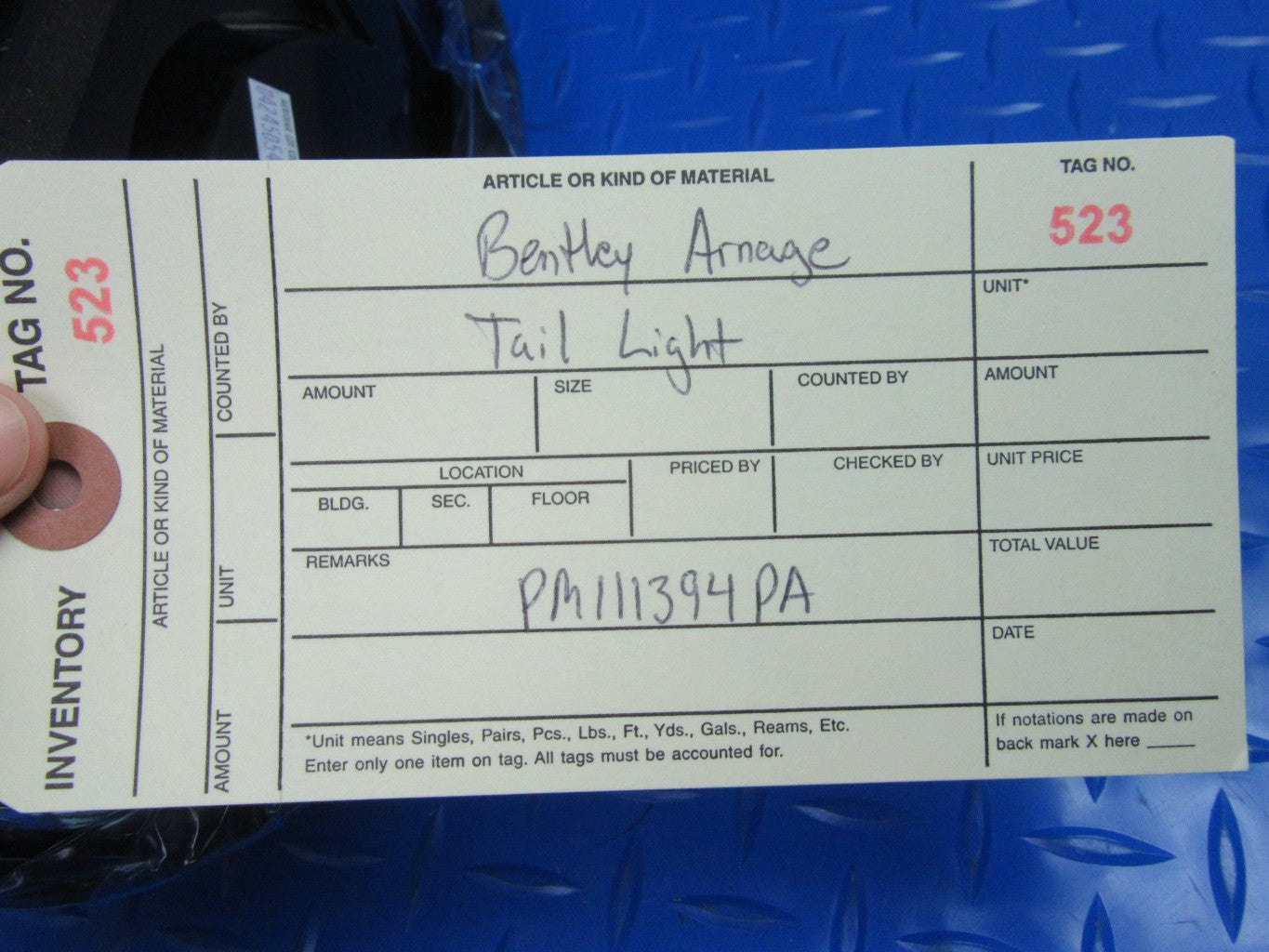 Bentley Arnage right tail light clear blinker NEW OEM #0523