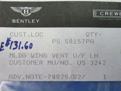 Bentley Azure left fender grille vent NEW OEM #0514