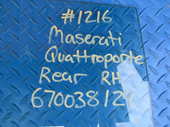 Maserati Quattroporte right rear door glass window #1216
