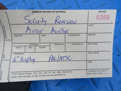 Security rear view mirror with 6" display screen monitor PAL NTSC #5389