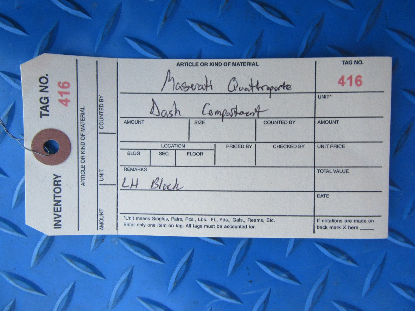 Maserati Quattroporte left dash dashboard compartment black #0416