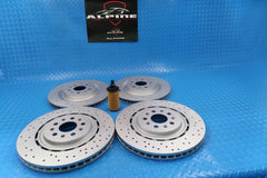 Maserati Ghibli Quattroporte front & rear brake rotors service kit #9322 17-24 FREE FILTER