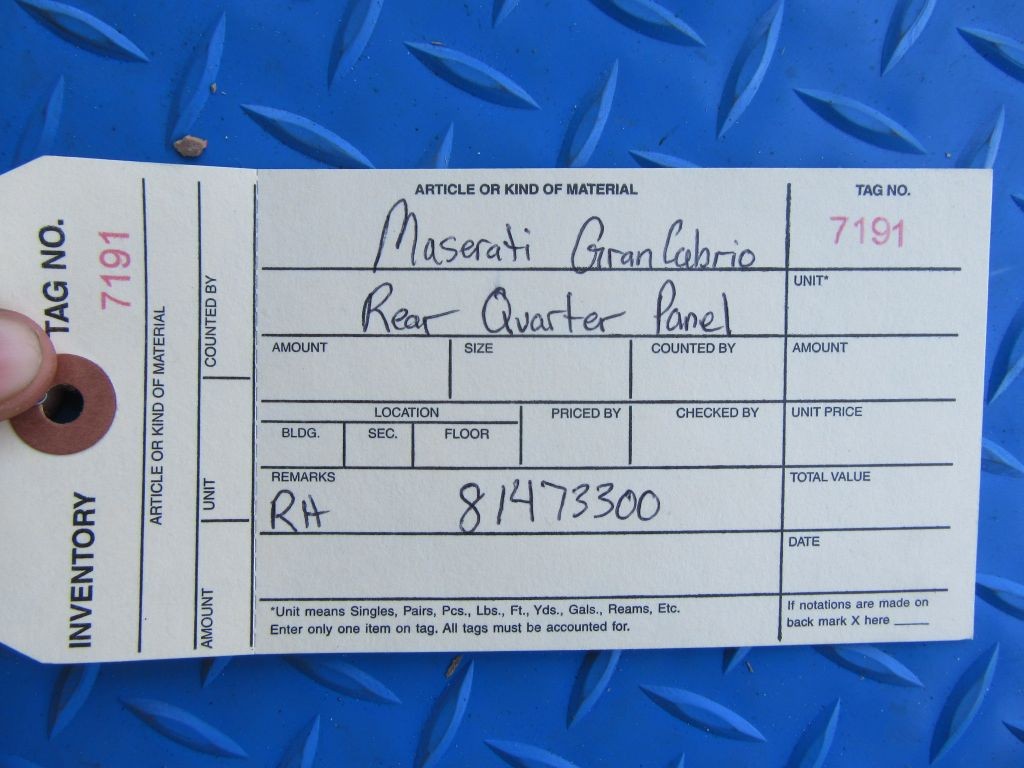 Maserati GranCabrio rear right quarter panel #7191