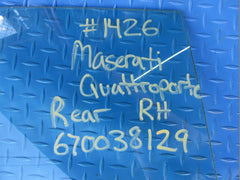 Maserati Quattroporte right rear door window glass #1426