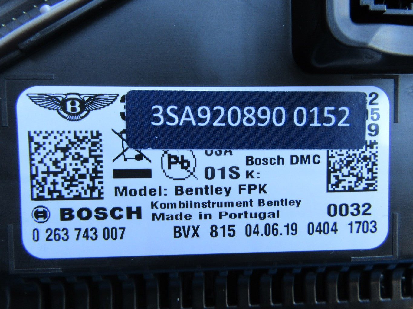 Bentley Flying Spur GT GTC instrument panel speedometer gauges cluster #0285