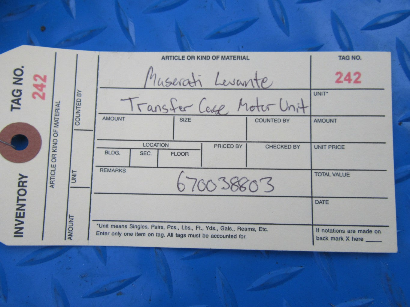 Maserati Levante transfer case motor #0242