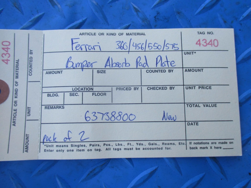 Ferrari 360 456 550 575 bumper impact absorption pad plates #4340