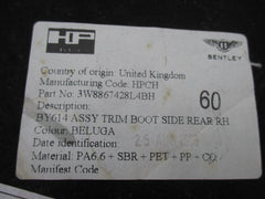 Bentley Continental Gt right battery access door boot panel trim molding