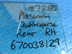 Maserati Quattroporte rear right door glass window #7280
