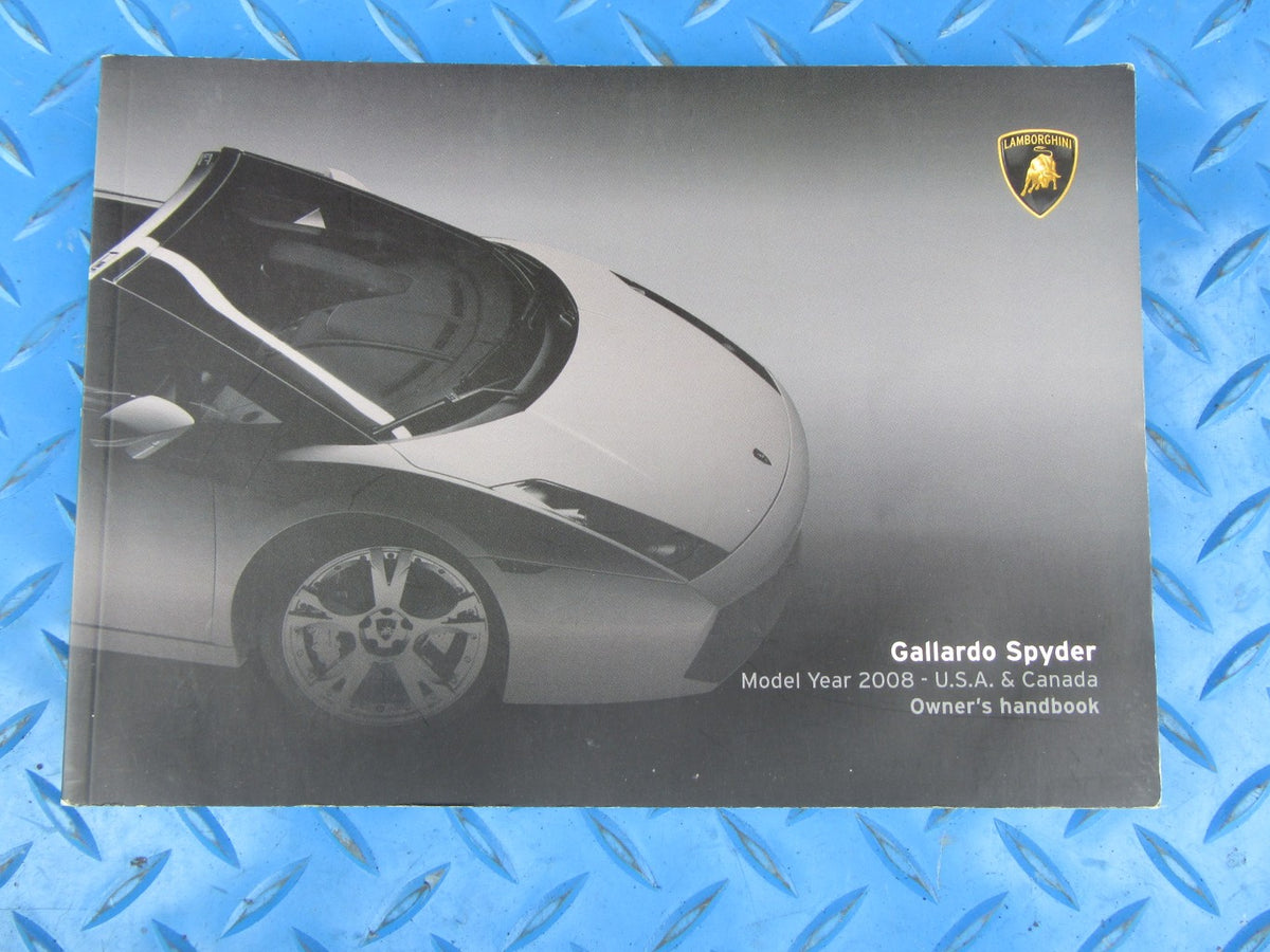 Lamborghini Gallardo Spyder owner's handbook #0107