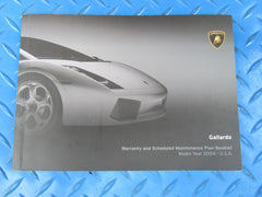 Lamborghini Gallardo warranty and scheduled maintenance plan booklet #2982