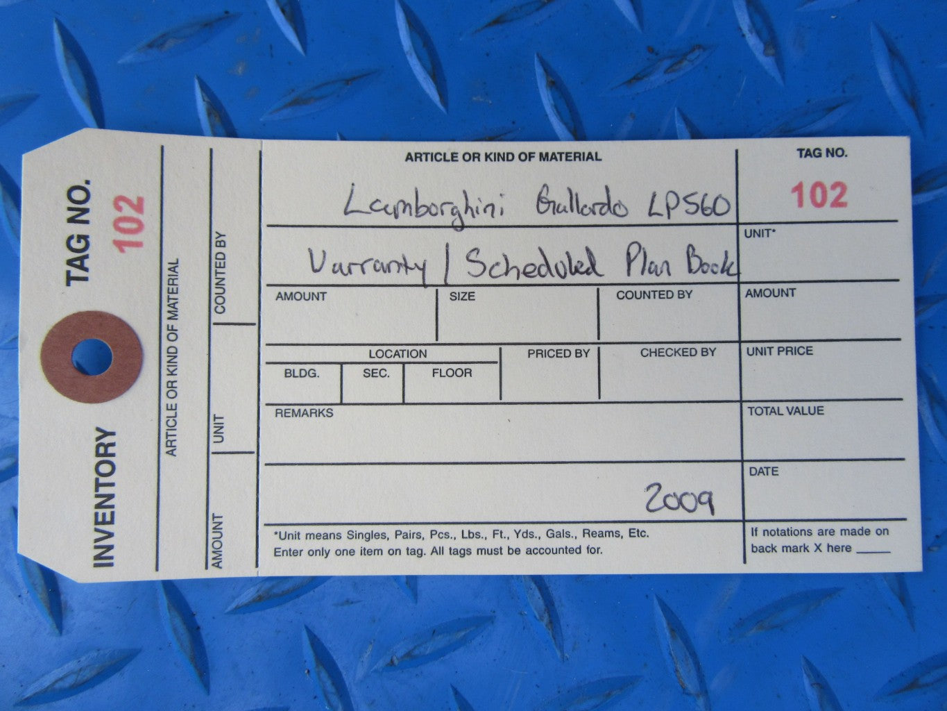 Lamborghini Gallardo LP560-4 warranty and scheduled maintenance booklet #0102