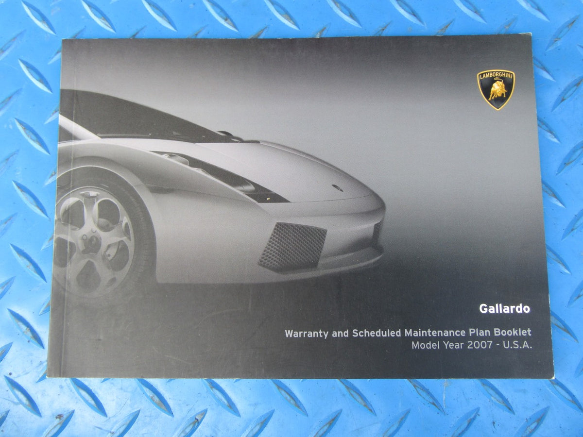 Lamborghini Gallardo warranty and scheduled maintenance plan booklet #0101