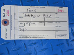 Ferrari 360 430 599 612 infotainment booklet in English #2984
