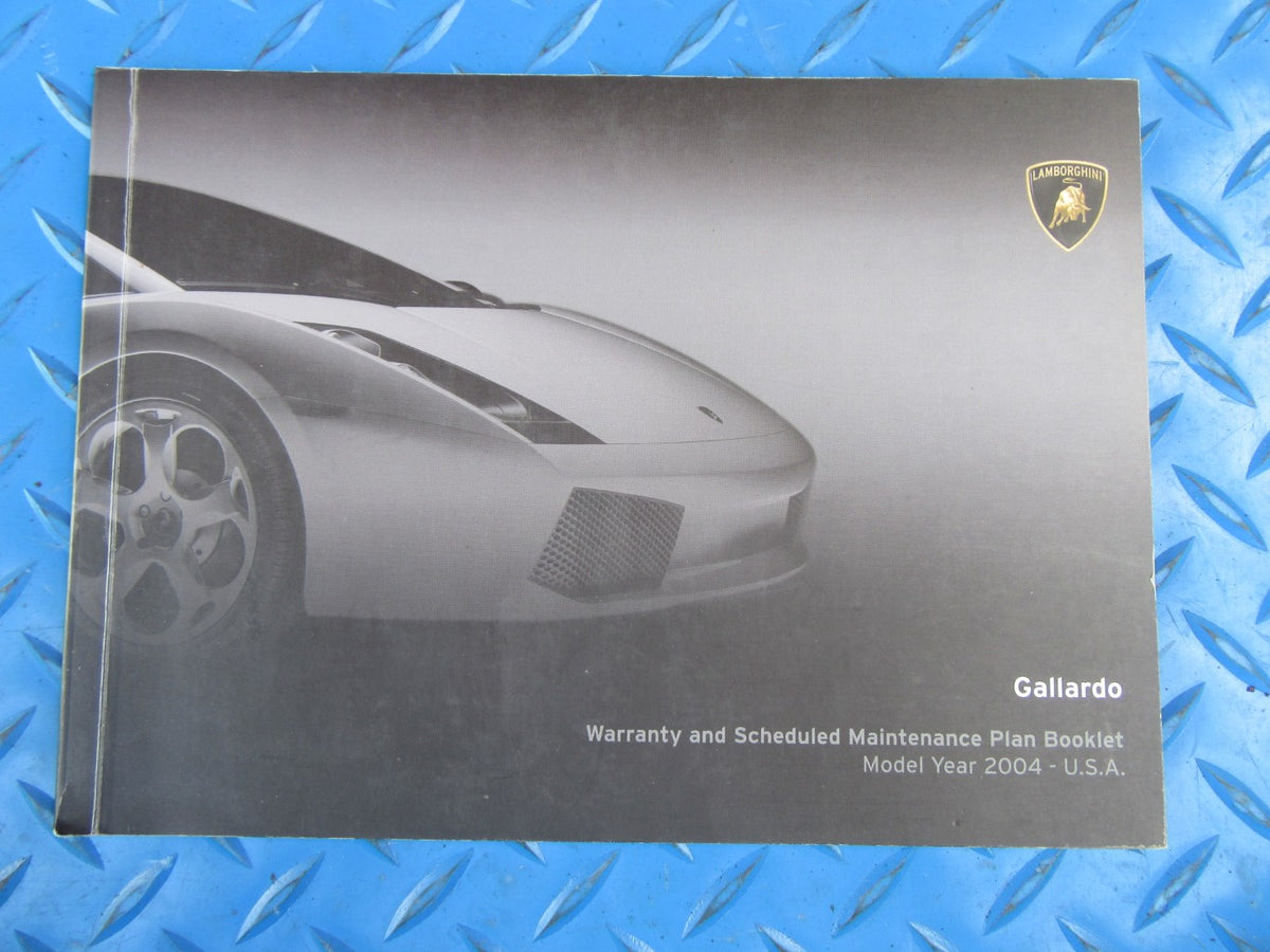 Lamborghini Gallardo warranty and scheduled maintenance plan booklet #2988