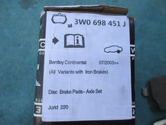 Bentley Continental GT GTC Flying Spur rear brakes brake pads #3827