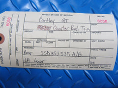 Bentley Continental GT Gtc left rear quarter panel lower chrome trim #6058