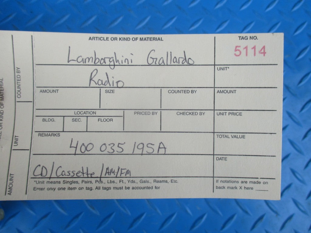Lamborghini Gallardo CD AM FM cassette radio #5114