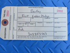 Bentley Continental GT GTC RED B front emblem badge wings #2802