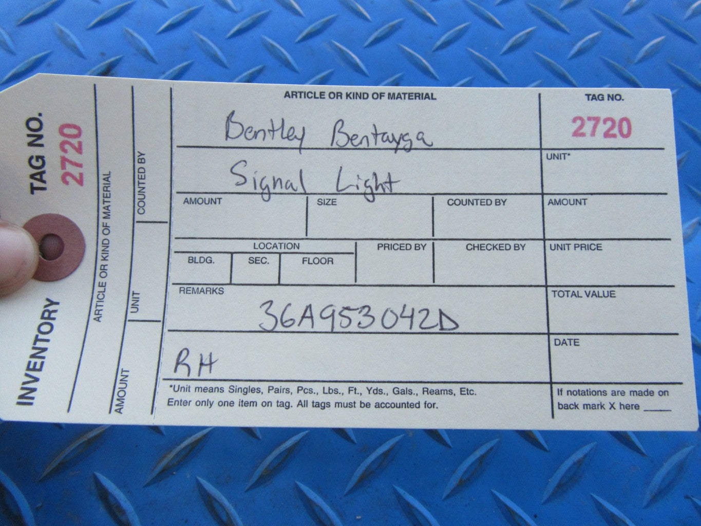 Bentley Bentayga right turn signal light lamp #2720