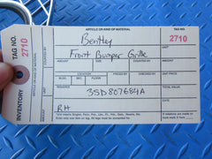 Bentley Continental GT GTC right front bumper chrome grille #2710