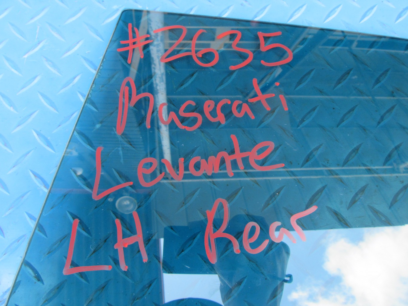 Maserati Levante left rear door window glass #2635