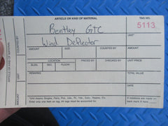 Bentley Continetal GTC wind screen deflector #5113
