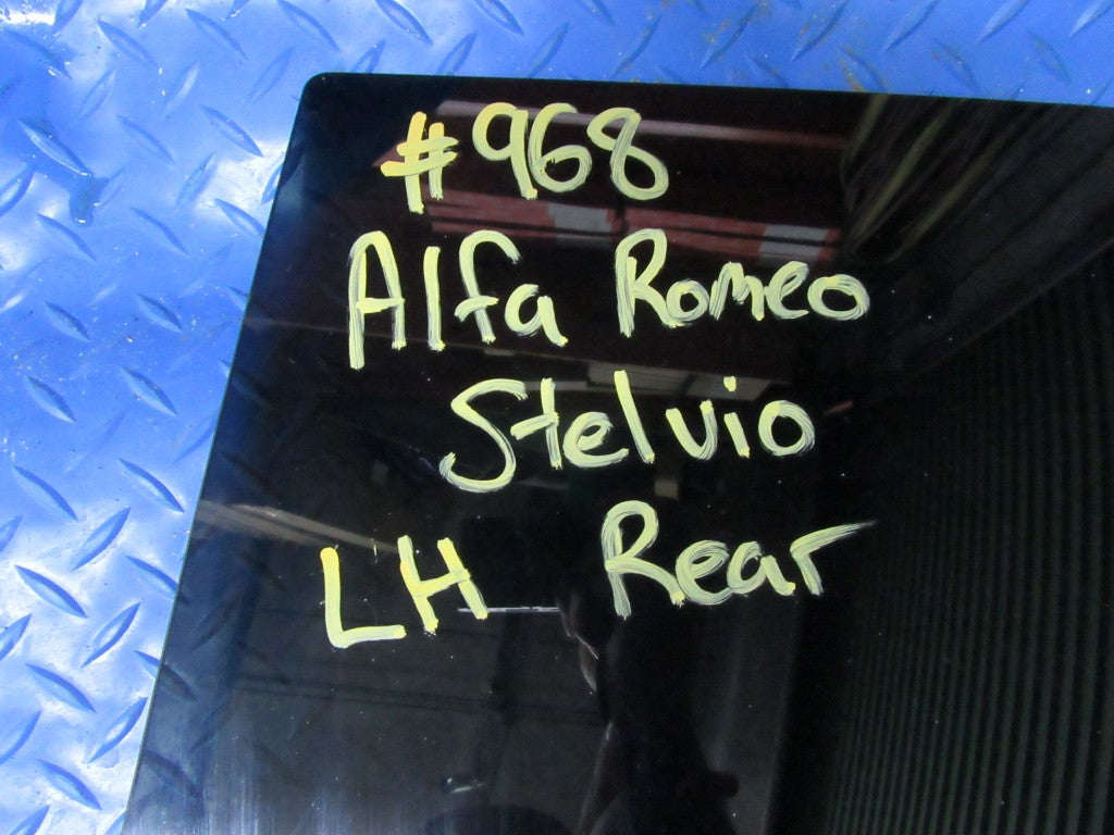 Alfa Romeo Stelvio left rear door window glass #0968