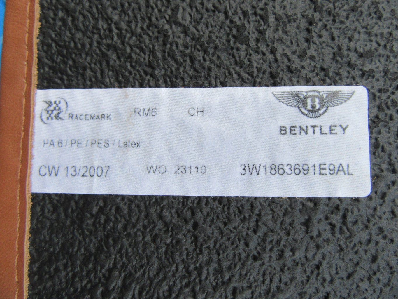 Bentley Continental GT GTC floor mats OEM NEW Brown #2511