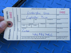 Lamborghini Urus carbon fiber cupholder trim New Takeoff #2492