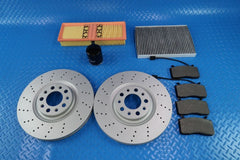 Alfa Romeo Giulia front brake pads & drilled rotors + filters TopEuro #11330