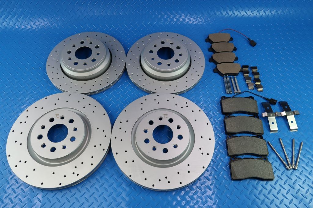 Maserati Ghibli Base front rear brake pads & drilled upgraded rotors #11334