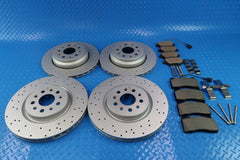 Maserati Ghibli Base front rear brake pads & drilled upgraded rotors #11334