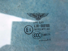 Bentley Flying Spur rear left driver side door glass lh