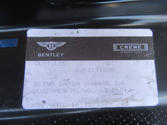 Bentley Continental Flying Spur left rear quarter drain channel plate #0808