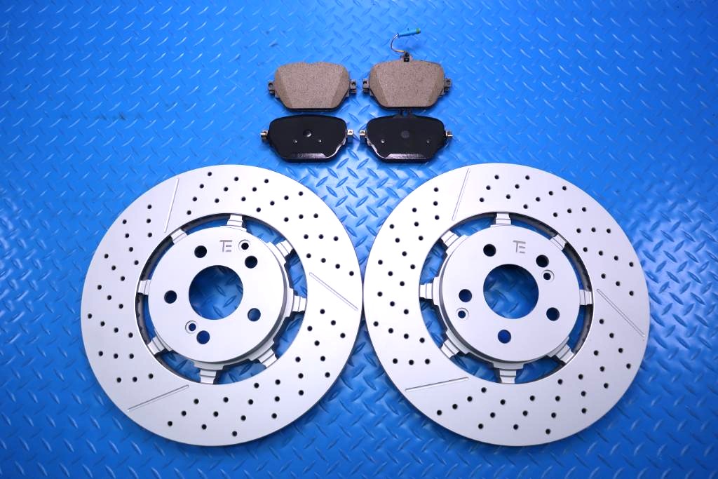 Mercedes E63 AMG S rear brake pads & rotors Low Dust TopEuro #13022