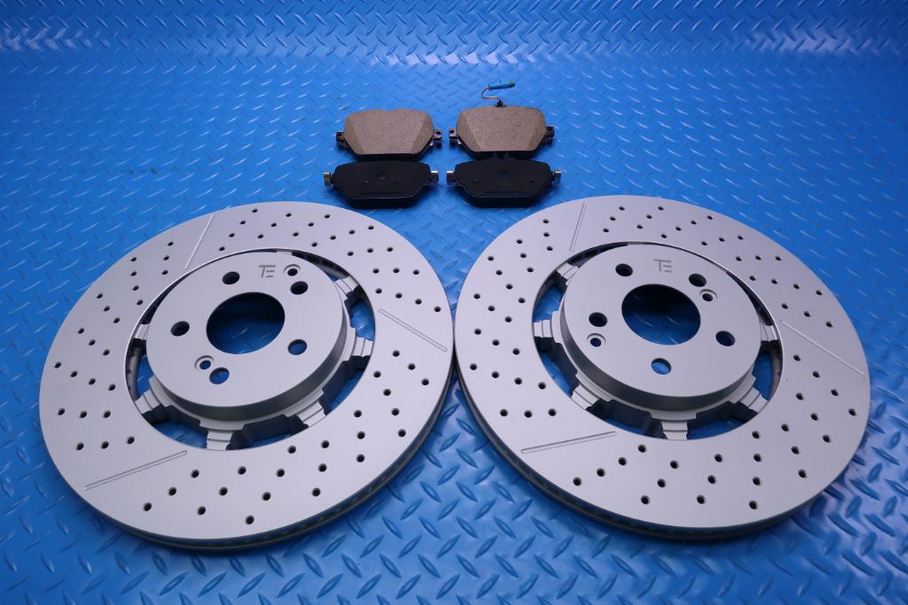 Mercedes E63 AMG S rear brake pads & rotors Low Dust TopEuro #13022