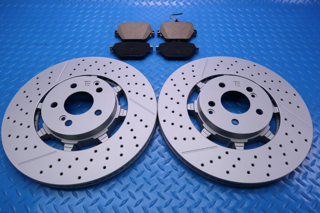 Mercedes E63 AMG S rear brake pads & rotors Low Dust TopEuro #13022