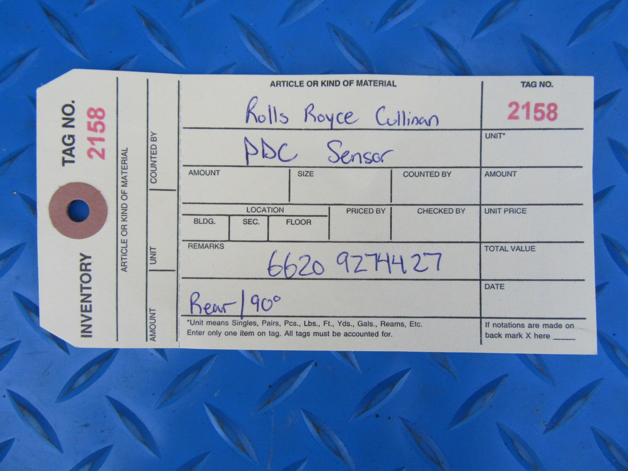 Rolls Royce Cullinan rear bumper pdc parking distance sensor #2158