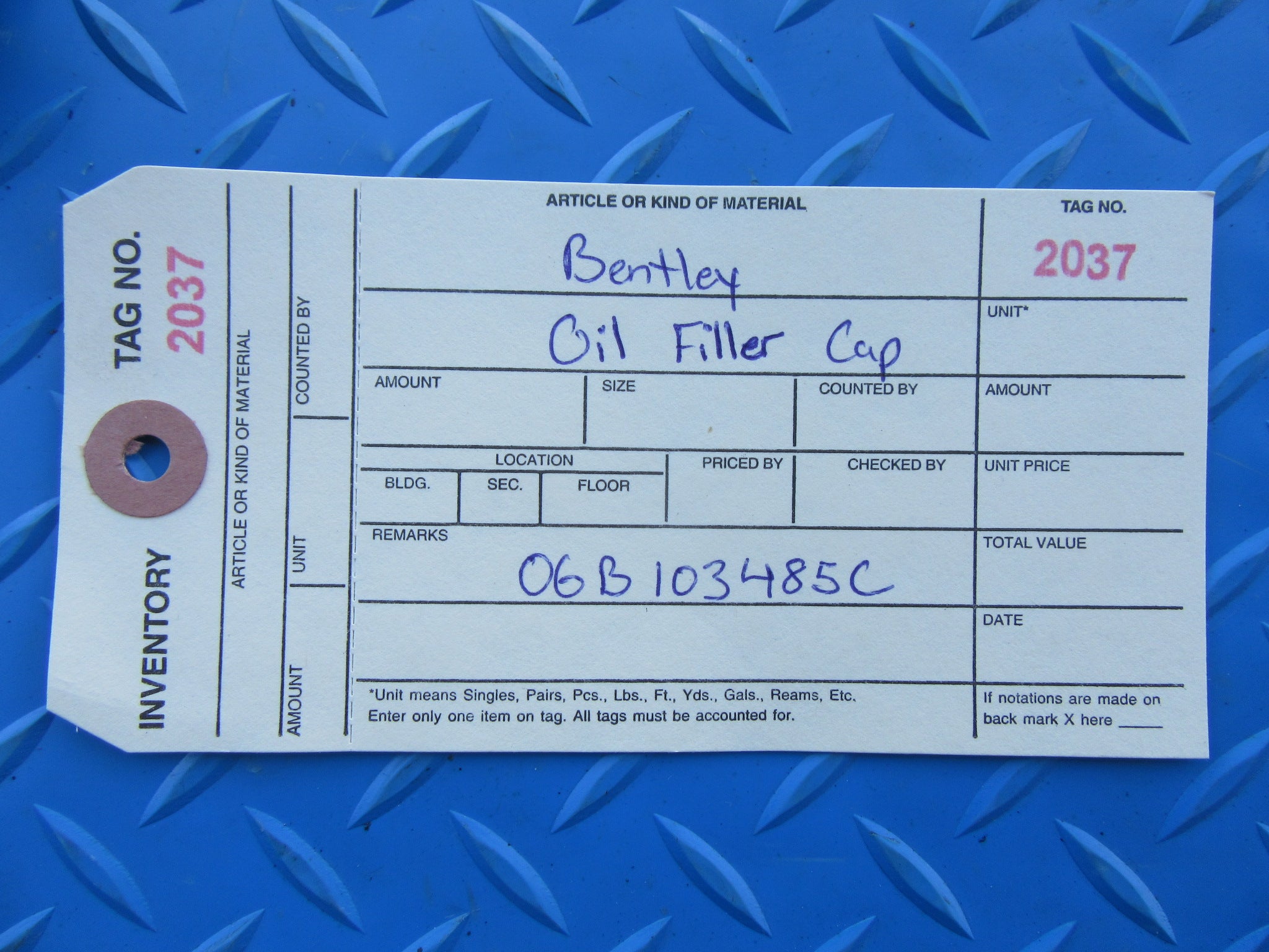 Bentley Continental GT GTC Flying Spur engine oil cap #2037